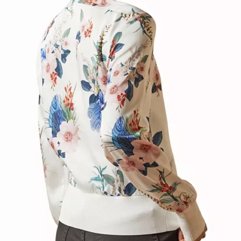 Ted Baker Floral Bomber Jacket - White and Multicolor NWT - Picture 9 of 11
